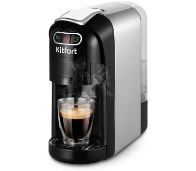 Кофеварка KITFORT Капсульная кофеварка КТ-7508, 1400Вт, цвет: серебристый