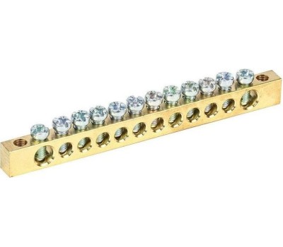REXANT Шина PEN «земля-ноль» 6х9мм 12/2 (12 групп/крепеж по краям)