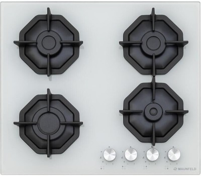 Варочная панель газовая MAUNFELD Газовая варочная панель EGHG.64.2CW/G, 4 конфорки, закаленное стекло, белый