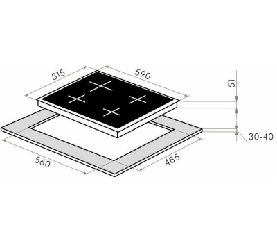 Варочная панель газовая MAUNFELD Газовая варочная панель EGHG.64.2CW/G, 4 конфорки, закаленное стекло, белый