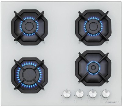 Варочная панель газовая MAUNFELD Газовая варочная панель EGHG.64.2CW/G, 4 конфорки, закаленное стекло, белый