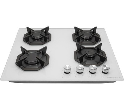 Варочная панель газовая MAUNFELD Газовая варочная панель EGHG.64.2CW/G, 4 конфорки, закаленное стекло, белый