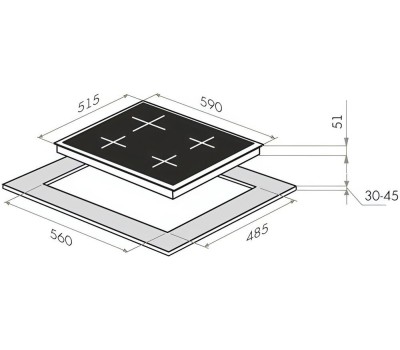 Варочная панель газовая MAUNFELD Газовая варочная панель EGHG.64.2CW/G, 4 конфорки, закаленное стекло, белый