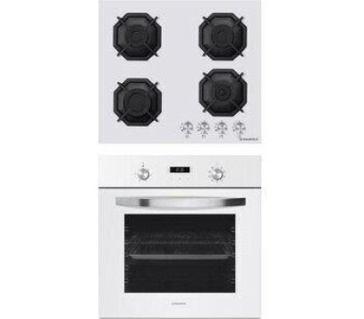 Варочная панель газовая MAUNFELD Газовая варочная панель EGHG.64.2CW/G, 4 конфорки, закаленное стекло, белый