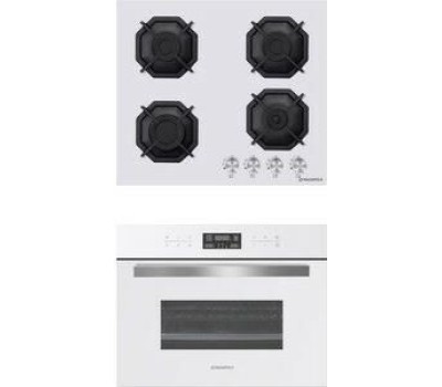 Варочная панель газовая MAUNFELD Газовая варочная панель EGHG.64.2CW/G, 4 конфорки, закаленное стекло, белый