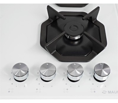 Варочная панель газовая MAUNFELD Газовая варочная панель EGHG.64.2CW/G, 4 конфорки, закаленное стекло, белый