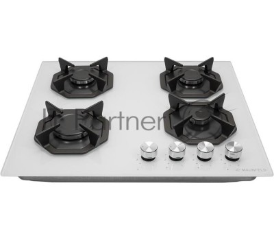 Варочная панель газовая MAUNFELD Газовая варочная панель EGHG.64.2CW/G, 4 конфорки, закаленное стекло, белый