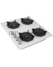 Варочная панель газовая MAUNFELD Газовая варочная панель EGHG.64.2CW/G, 4 конфорки, закаленное стекло, белый