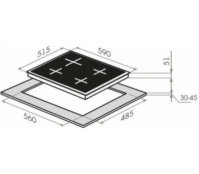Варочная панель газовая MAUNFELD Газовая варочная панель EGHG.64.2CW/G, 4 конфорки, закаленное стекло, белый