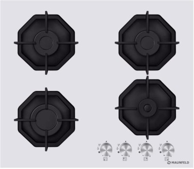 Варочная панель газовая MAUNFELD Газовая варочная панель EGHG.64.2CW/G, 4 конфорки, закаленное стекло, белый