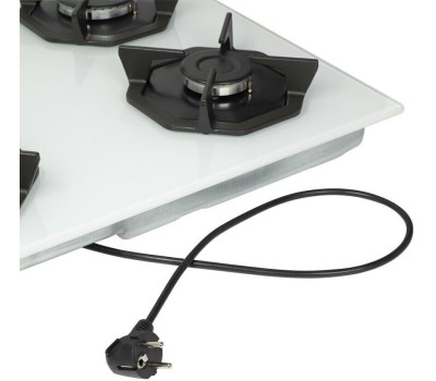 Варочная панель газовая MAUNFELD Газовая варочная панель EGHG.64.2CW/G, 4 конфорки, закаленное стекло, белый