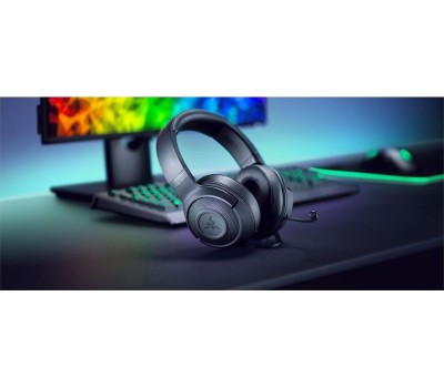 RAZER Гарнитура игровая Kraken X Lite, для компьютера и игровых консолей, мониторные, проводные, черный [rz04-02950100-r381]