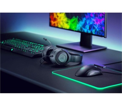 RAZER Гарнитура игровая Kraken X Lite, для компьютера и игровых консолей, мониторные, проводные, черный [rz04-02950100-r381]