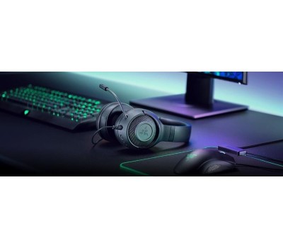 RAZER Гарнитура игровая Kraken X Lite, для компьютера и игровых консолей, мониторные, проводные, черный [rz04-02950100-r381]