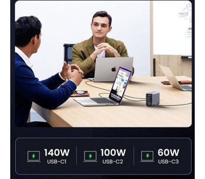 UGREEN Зарядное устройство CD333 (90903B) Nexode 300W 5-Port PD GaN Fast Desktop Charger EU. Цвет: серый
