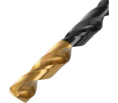 Сверло DENZEL Сверло по металлу, 7 мм, HSS-Tin, Golden Tip, 10 шт. 717217