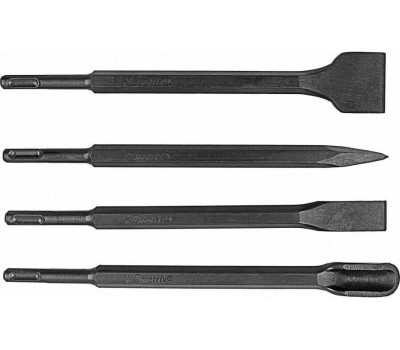 Набор буров MATRIX Набор буров по бетону, 6-8-10 х 160, 8-10-12 х 210, 10-12-14 х 260 мм, зубила 4 шт, SDS Plus 71098