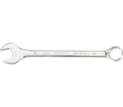 Комбинированный ключ MATRIX Ключ комбинированный, 28 мм, CrV, полированный хром 15173