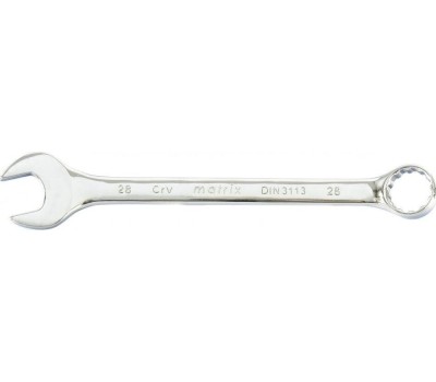 Комбинированный ключ MATRIX Ключ комбинированный, 28 мм, CrV, полированный хром 15173