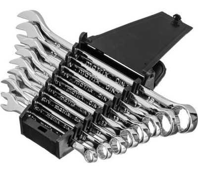 Набор ключей MATRIX Набор ключей комбинированных, 8-19 мм, 8 шт, CrV, полированный хром 15418