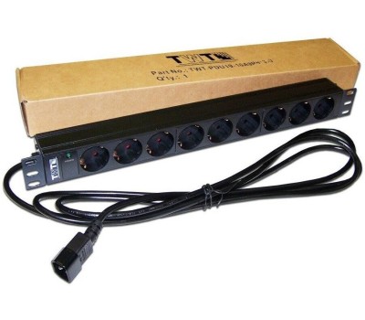 LANMASTER Блок распределения питания TWT-PDU19-10A9P4-3.0, горизонт.размещ., SchukoХ9, Тип вход. тока 10A, 3м