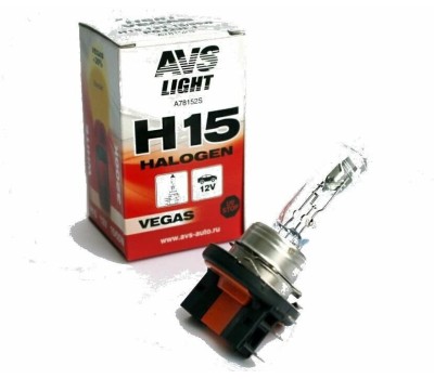Лампа галогенная AVS Галогенная лампа Vegas H15.12V.15/55W.1шт