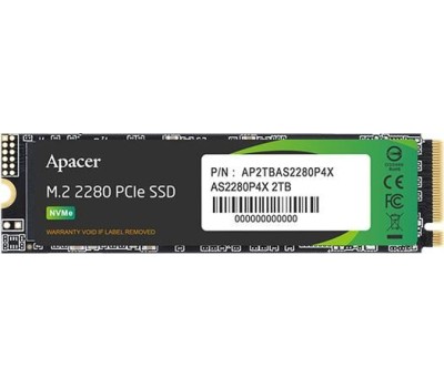 Твердотельный накопитель SSD APACER Твердотельный накопитель SSD AS2280P4U PRO 1TB M.2 2280 AP1TBAS2280P4UPRO-1 Client PCIe Gen3x4 with NVMe, 3500/3000, IOPS 670/670K, MTBF 1.8M, 3D NAND, DRAM-lessMB, 760TBW, 0,42DWPD, Heat Sink, RTL (919328)