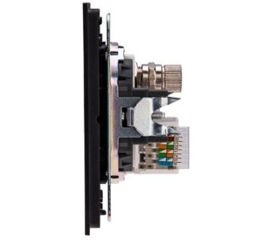 KRANZ Розетка STRONG компьютерная RJ45 кат6 + TV с/у графит