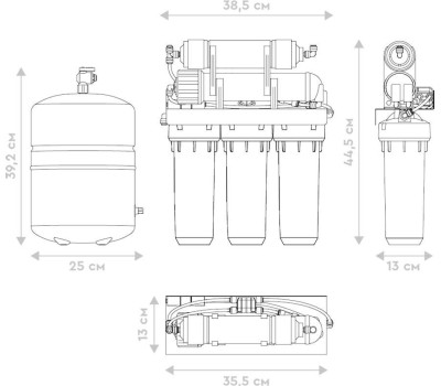 Фильтр для воды БАРЬЕР Н151Р10 ПРОФИ Осмо 100 (без крана)