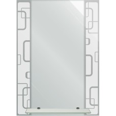 Зеркало САНАКС 40533 Зеркало с тонированным матированным рисунком 500х700мм полка 400мм