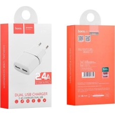 Сетевое зарядное устройство HOCO (6957531047759) C12 2USB 2.4A белый