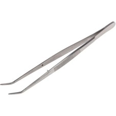Пинцет REXANT (12-0355) Пинцет изогнутый, узкий, фиксатор, рифленый 155мм ПРОФИ