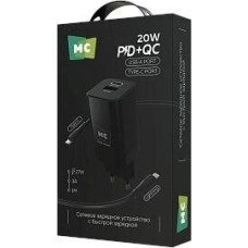 СЗУ MORE CHOICE (4620202555762) NC85i 1USB+1Type-C 3.0A PD 20W+QC3.0 для Lightning 8-pin Type-C Black
