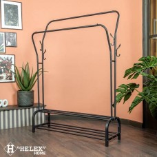 HELEX Двойная напольная вешалка для одежды W-21, чёрная