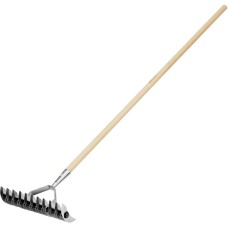 PALISAD Грабли двусторонние аэраторные, стальные, зубъя 11/21шт, 340 мм, деревянный черенок, BASE 61816