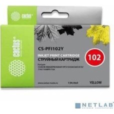 CACTUS PFI-102Y Картридж струйный для Canon iPF500/iPF600/iPF700/ MFP M40/iPF765/LP17/LP24, желтый (130мл)