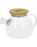 POMI D'ORO P250086 Neri Чайник заварочный стеклянный с фильтром-пружиной и бамбуковой крышкой, 800мл