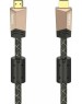HAMA Кабель аудио-видео Premium, HDMI (m) - HDMI (m), 1.5м, GOLD, ф/фильтр, черный [00205025]