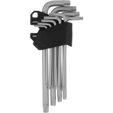 Набор ключей СИБРТЕХ Набор ключей имбусовых Torx-Tempered, TT10-50, CrV, 9 шт., удлиненные 123717