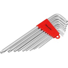 Набор ключей MATRIX Набор ключей имбусовых Torx , 9 шт, T10-T50, CrV, экстра-длинные с сатинированным покрытием 12307