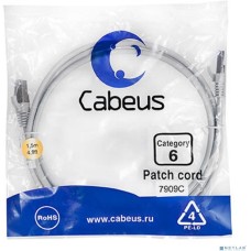 Cabeus PC-FTP-RJ45-Cat.6-1.5m-LSZH Патч-корд F/UTP, категория 6, 2xRJ45/8p8c, экранированный, серый, LSZH, 1.5м
