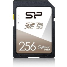 Карта памяти SILICON POWER Карта памяти SDXC UHS-II U3 Superior Pro 256 ГБ, 290 МБ/с, Class 3, SP256GBSDXJA2V10, без адаптера