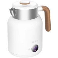 KITFORT Чайник электрический КТ-6724 1.5л. 2200Вт белый/дерево корпус: пластик/металл