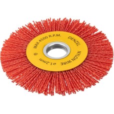 DENZEL Щетка для УШМ, 125 мм, Плоская, нейлоновая щетина, посадка 22,2 мм 74461