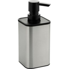 САНАКС - Дозатор для жидкого мыла настольный, матовая нержавеющая сталь + чёрный пластик 22074