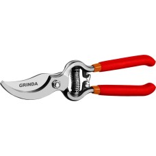 GRINDA G-3, 200 мм, высокоуглеродистая сталь, цельнокованый, покрытие ПВХ, плоскостной секатор (423103)