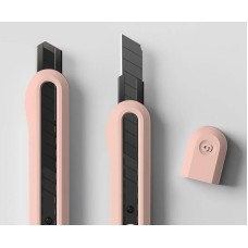DELI Нож канцелярский NS063-SA-PINK Nusign шир.лез.9мм выдвижное лезвие фиксатор усиленный сталь розовый