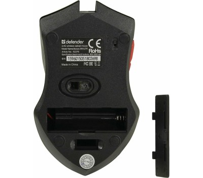 Мышь DEFENDER (52276) ACCURA MM-275 черный/красный
