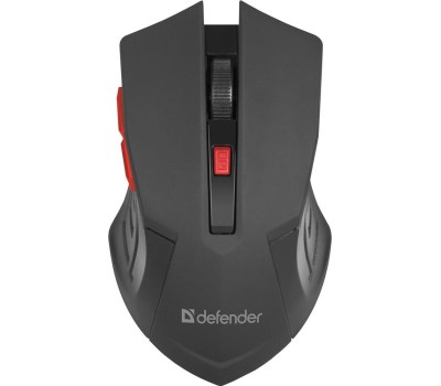 Мышь DEFENDER (52276) ACCURA MM-275 черный/красный