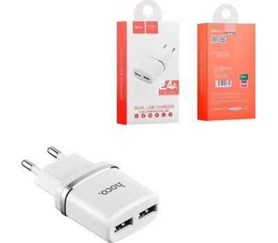 Сетевое зарядное устройство HOCO (6957531047759) C12 2USB 2.4A белый